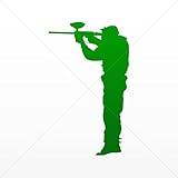 Stickers Decal Paintballer Shooting Decoration Motorbike Racing Garage Green Dark (3 X 1.80 In)