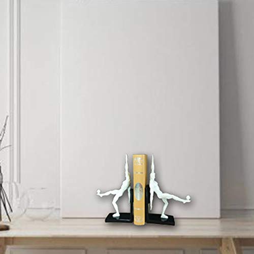 MQW Modern Minimalist Figure Sculpture Resin Bookend Magazine Shelf Living Room TV Cabinet Bedroom Hotel Cafe Bookstore Desktop Decoration 21.5 8 28.5CM Delicate and Beautiful (Color : Brass) - Thumbnail 5