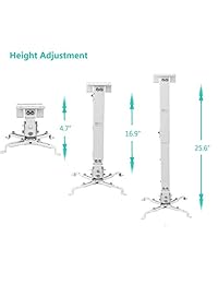Wali wl-pm-001-blk universal para proyector Soporte de techo plano con 25.6-inch Extension Pole, Negro Blanco