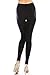 EttelLut Nylon Spandex Basic Leggings for Women Gym Black M