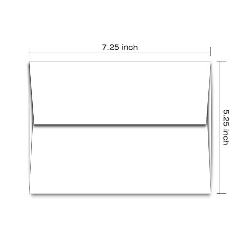 A7 White Envelopes 5X7 50 Pack Quick Self Seal,Square Flap for 5x7