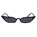 WOWSUN Vintage Sexy Cat Eye Sunglasses Candy Color Clout Goggles for Women (Black)