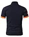 H2H Men's Fashion T-Shirt Cotton Solid Short-Sleeved Polo Shirt Navy US M/Asia XL (JDSK36)