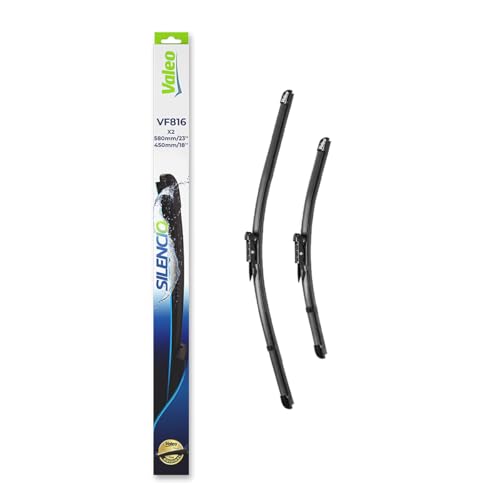 VALEO Silencio Essuie-glace - VF816 - Kit de Balais d'Essuie-glace 580 mm / 450 mm Plats d'Origine de Haute performance, Visibilité Supérieure sur la Route- Avant - Lot de 2 Balais - 577816