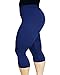 Zerdocean Women's Modal Plus Size Basic Capri Leggings Dark Blue 3X