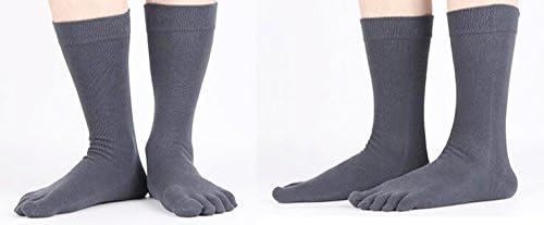 OKSakady 5 Pack Men Boot Long Toe Socks, Men Winter Warm Cotton Leg Warmers Five Fingers Toe Socks (Dark Grey, One Size) - Image 3