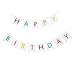 Keira Prince Happy Birthday Banner, New & Improved Truly Colorful Letters on White Bunting. Classy Multicolored Party Decorations