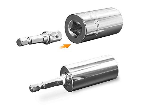Christmas Gifts for Men,Universal Socket Wrench (7-19mm) with 105 Degree Right Angle Driver Extension Screwdriver Drill Attachment,Multi-Function Grip,Ratchet Tool Set,Power Drill Adapter