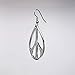 Oval Hippie Peace Sign Dangle Earrings Silver Finish Pewter