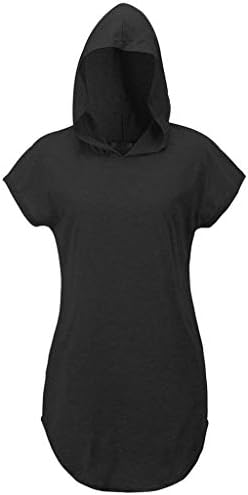 Women's Casual Summer Short Sleeve Shirts,Hooded T-Shirt Solid Sport Outdoor Vest Long Hem Tops Loose Blouse