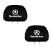 Fubai Auto Parts 2Pack for Mercedes Benz Embroidered Black Gray Fabric Headrest Cover Set (Mercedes-Benz)