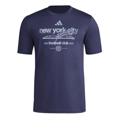 Adidas Mens New York City FC Pre-Game Short Sleeve Soccer T-Shirt,Team Navy Blu…