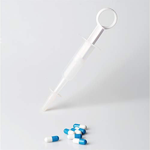 Pidan Pet Medicine Syringe for Cats Pet Piller Medicine Dropper Feeding Device Optimal Material Leakproof Ring Pistons Removable Parts Additional 3 Medicator Heads