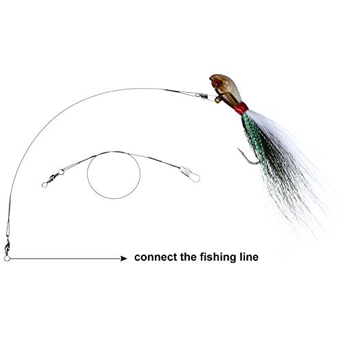 Gejoy 60 Pieces Fishing Leaders Rigs Fishing Wire Tackle with Snaps and Swivel Steel Trace Lure Lines Spinner, 7.87 Inch/ 9.44 Inch/ 11.8 Inch