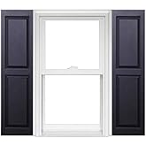 Polaris Homeside Raised Panel Vinyl Shutters (1 Pair) 14-1/2in. x 59in. - 050 Black