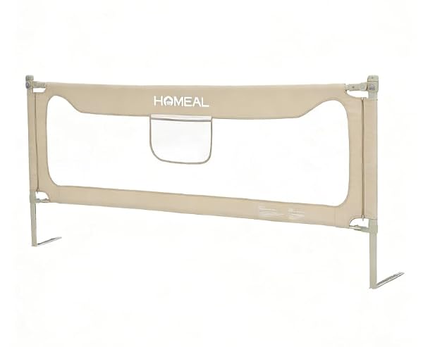 HOMEAL BED RAIL FOR TODDLERS, 59IN FOLDABLE TODDLER BED RAILS WITH U-SHAPE BASE TWIN FULL QUEEN KING SIZE BEDS, GREY 1 PACK