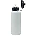 Personalized Custom Soccer Ball Aluminum White Finish 20-Ounce 600ML Sport Water Bottle, 2 Lids, Customizable (Black)