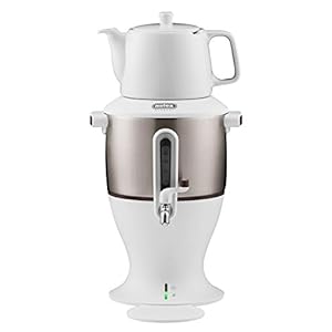 Mulex 290085 wit 4 liter Samowar theebereider, kunststof en porselein