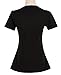 Candow Look Womens 50s Pinup Design Sexy Black Tops Sweetheart Short Sleeves Vintage Style Large