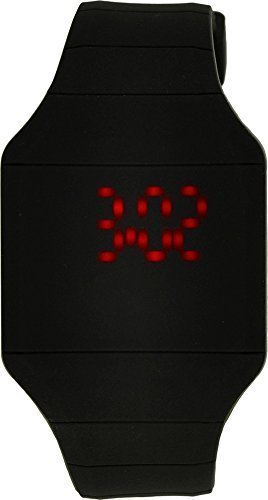 Moulin LED Touch-Activated Black Silicone Watch with Stainless Steel Back #03088.75713