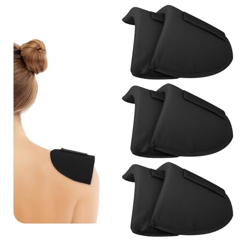 6pcs Shoulder Pads, 3 Pairs 0.6 Inch Thickened Foam Breathable Sponge Pads Set-in Shoulder Sponge Clothing Sewing Supplies for Women's Suits Jackets (Black)