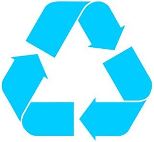 LU COCO CREATIONSRECCYCLE Logo 3" (Light Blue) Sticker Recycling CAN BIN Decal Vinyl Symbol