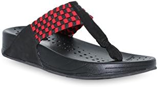 Heal USA Keywest Thong Sandal Black &amp; Red 5 US