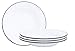 Enamelware Raised Salad Plate, 8 inch, Vintage White/Grey (Set of 4)