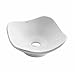 KRAUS Elavo Modern Art Vessel White Porcelain Ceramic Bathroom Sink, 15 3/4 inch KCV-135