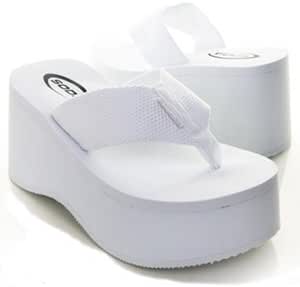 Amazon.com: Soda Women's Foam Platform Thong Flip Flop Beach Sandals White Size 7: Electronics