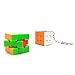 2 Pcs Mini 3x3 Cube Keychains, 1.18 Inch Speed Rubik's Key Ring