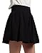 chouyatou Women's Double Waist Side Buttons Pleated Skirt (Medium, Black)
