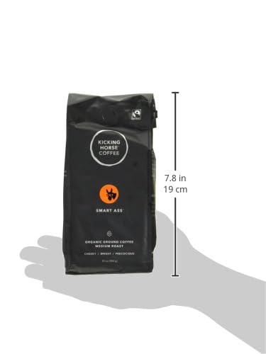 KICKING HORSE COFFEE, SMART ASS, MEDIUM ROAST, GROUND,CERTIFIED ORGANIC, FAIRTRADE, KOSHER COFFEE, 10 OUNCE (PACK OF 1)