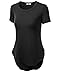 J.TOMSON Womens Basic Short Sleeve Crewneck & V-Neck Long Shirt