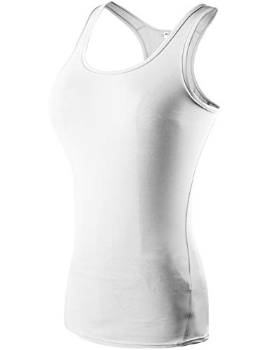 Fastorm Women's 3 Pack Running Tank Tops for Women Active Racerback Dry Fit Tank Top Black-White-NGreen S