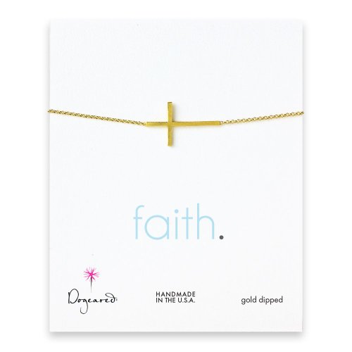 Dogeared Faith Large Cross Bracelet - Gold Dipped