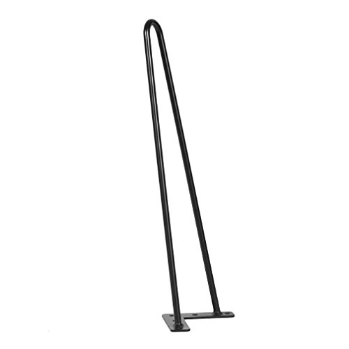 Black Hairpin Legs, Two-Rod Table Legs, Set for 4 Hairpin Table Legs, 8"/12"/16"/18"/22"/28" for Coffee Tables, Modern Desks, Night Stands (22")