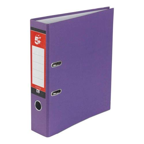 5 Star Office 939907 70 mm Lever Arch File - Purple (Pack of 10)