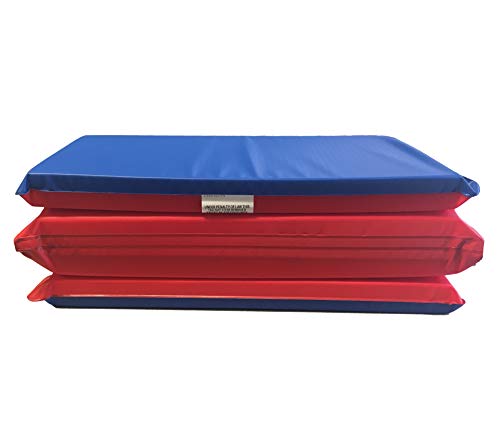 Photo 1 of KinderMat, 1.5 Inch Thick, 4-Section Rest Mat, Red/Blue, Great for School, Daycare, Travel, and Home, 100% Made in The USA…