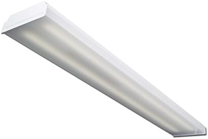 LED Wraparound Light Fixture | 13 x 48 inches (4ft) 8400 Lumen 4 Light Wraparound | 4x18W LED T8 4000K Lamps Included | Perfect LED for Offices, Kitchens, and Work Spaces | UL Listed
