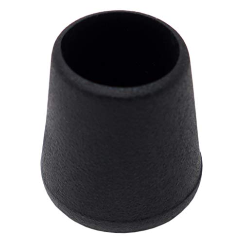 Adsamm® / 16 x Leg tips for round tubes / for round tubes Ø 0.47 - 0.51  (12 - 13 mm) / black / round | quality outer caps for tubular steel chairs