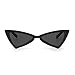 ADE WU Triangle Cat eye Sunglasses for Women Men Trendy Retro Glasses UV400 Protection (Black)