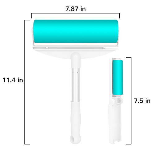 2 Pack Lint Roller Pet Hair Remover Lint Roller Cleaner for Clothes Resuable & Washable Lint Roller Cleaner for Clothes, Sofa, Car Seats - Thumbnail 4