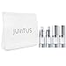 JUVITUS Airless Pump and Spray Bottle Refillable Travel Set with Clear Travel Bag - 10 ml / 0.34 fl oz (4 pack- 2 each spray and pump)