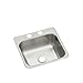 STERLING B153-2 Secondary Sink 15-Inch by 15-Inch Top-mount Single Bowl Bar Sink, Stainless Steel