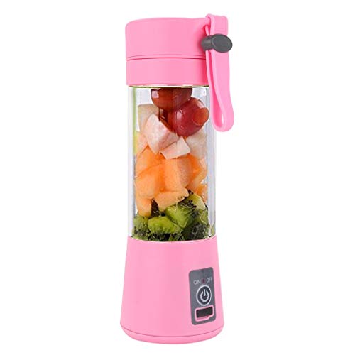 Fullwei Compact Juicer Machines, 380ml USB Electric Fruit Juicer Handheld Smoothie Maker , Portable Quiet Juice Cup (Pink)