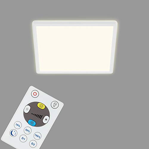 BRILONER Leuchten LED Panel Ceiling Light Dimmable Ceiling Light with Backlight with Remote Control 18 Watt 2400 Lumen White 293 x 293 x 28 mm (L x W x H)