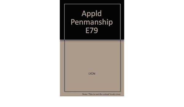 Appld Penmanship E79 Lyon Ferguson 9780538057905 Amazon - 