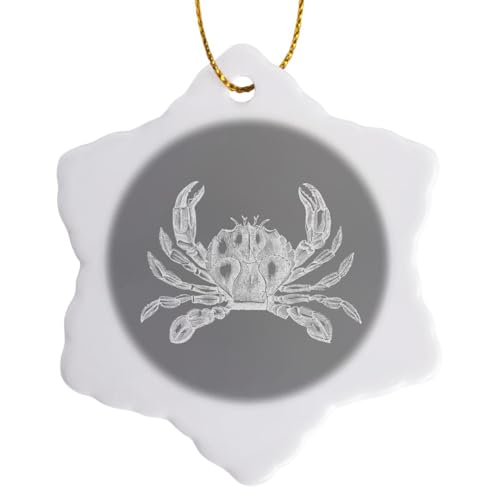 3dRose Gray Maryland Crab Vintage Illustration. Grey Nautical sea Ocean Beach 3…