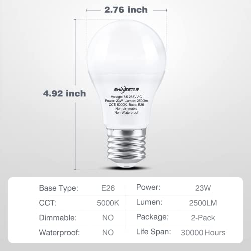 SHINESTAR LED Bulbs 150 Watt Equivalent, Daylight White 5000K, Non